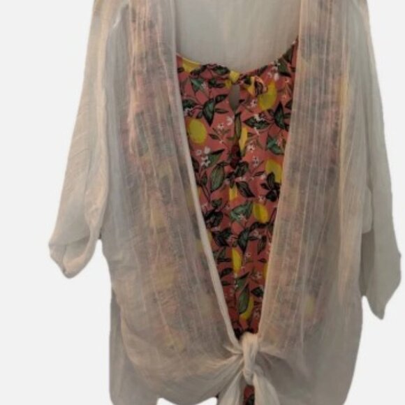 Michael Stare White Gauze Cover Up - Picture 3 of 3